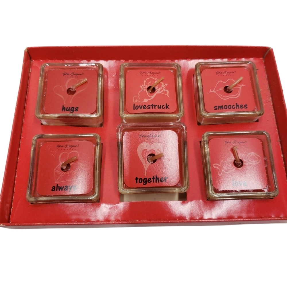 Ganz Time & Again Candle Red Votive Tealight Set Cinnamon Scented Valentines